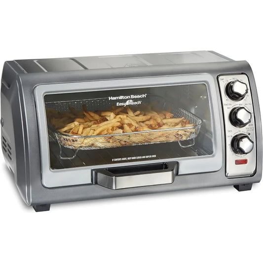 Toaster Oven Air Fryer Combo with Large Capacity, Fits 6 Slices or 12” Pizza, 4 Cooking Functions