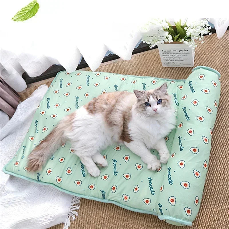 New Pet Cat Bed Cushion Ice Pad Dog Sleeping Square Mat For Puppy Dogs Cats Kennel Top Quality Cool Cold 2024