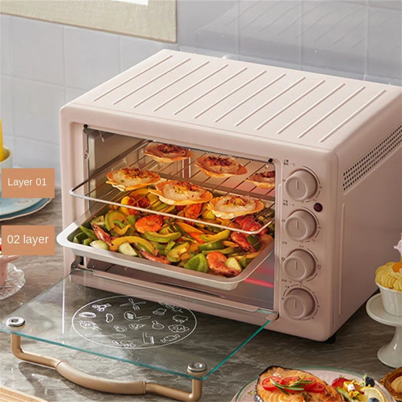 20L Mini Oven Household Multifunctional Baking Pizza Oven Bread Toaster Hot  Air Fryer Bbq Microwave Oven Kitchen Accessories