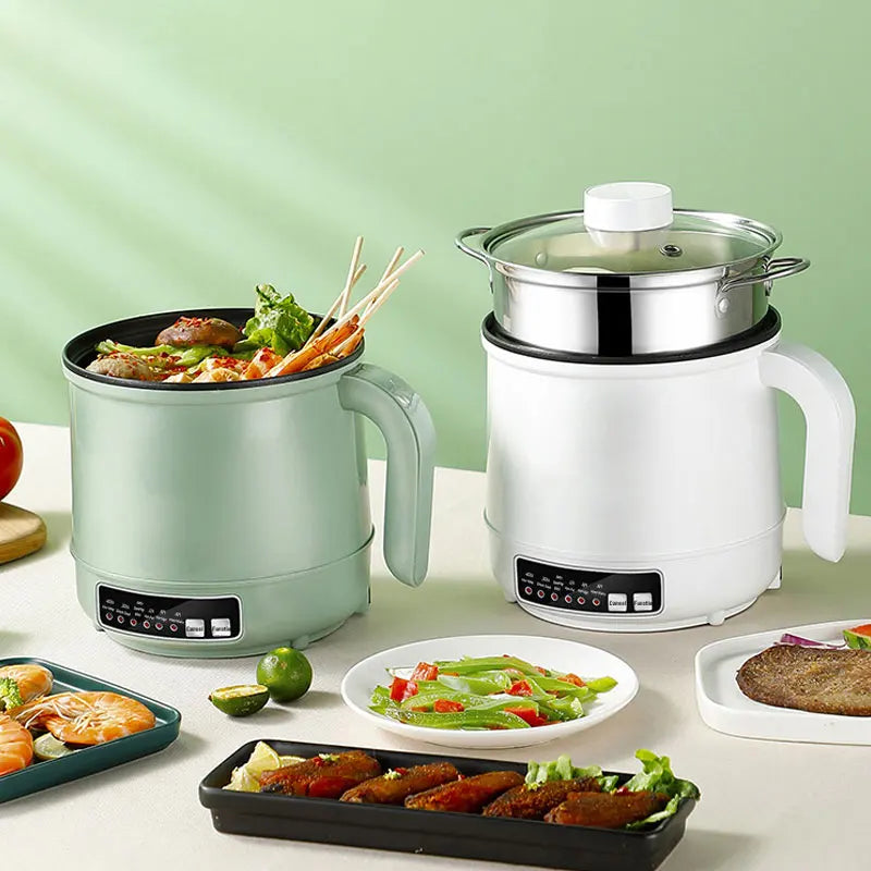 Mini Multifunction Electric Cooking Machine 1.7L Single/Double Layer Hot Pot Intelligent Electric Rice Cooker Non-stick Pan Pots